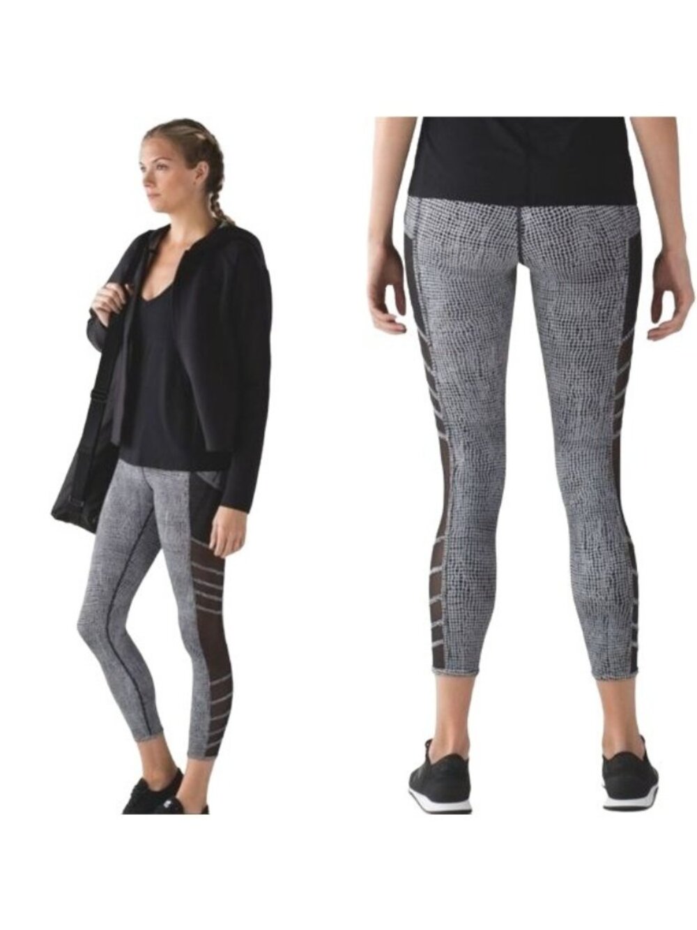 Lululemon Athletica Womens Wild and Free Tights Leggings Mesh Pockets Net 10